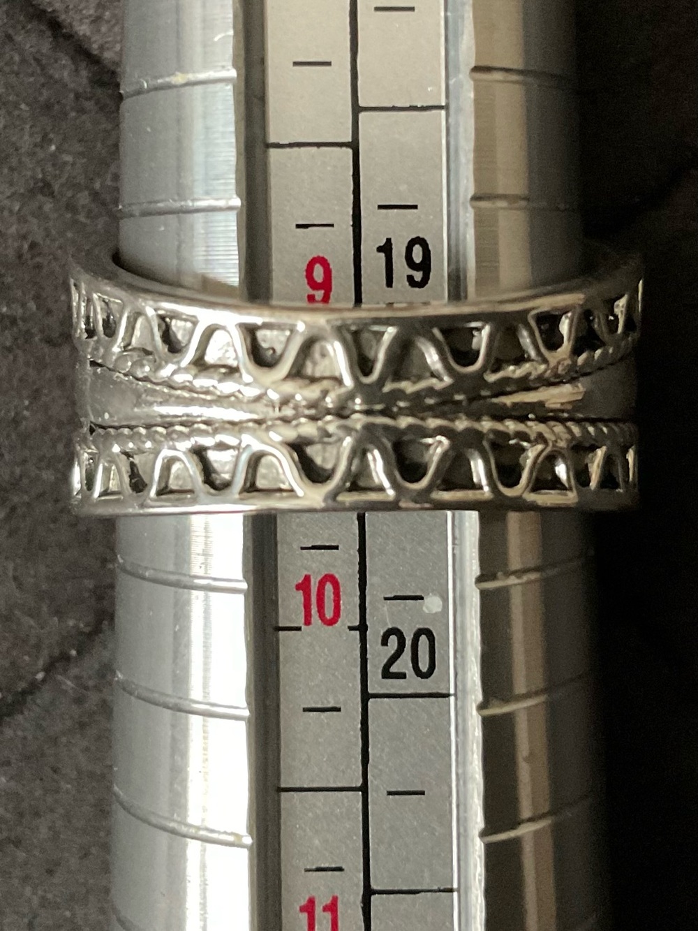 Vintage 1990s Solid Silver Wide Cigar Band Ring - Picture 8 of 10